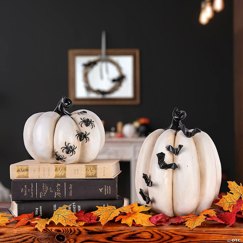 National Tree Company 8 in. Halloween Crawling Spiders Pumpkin