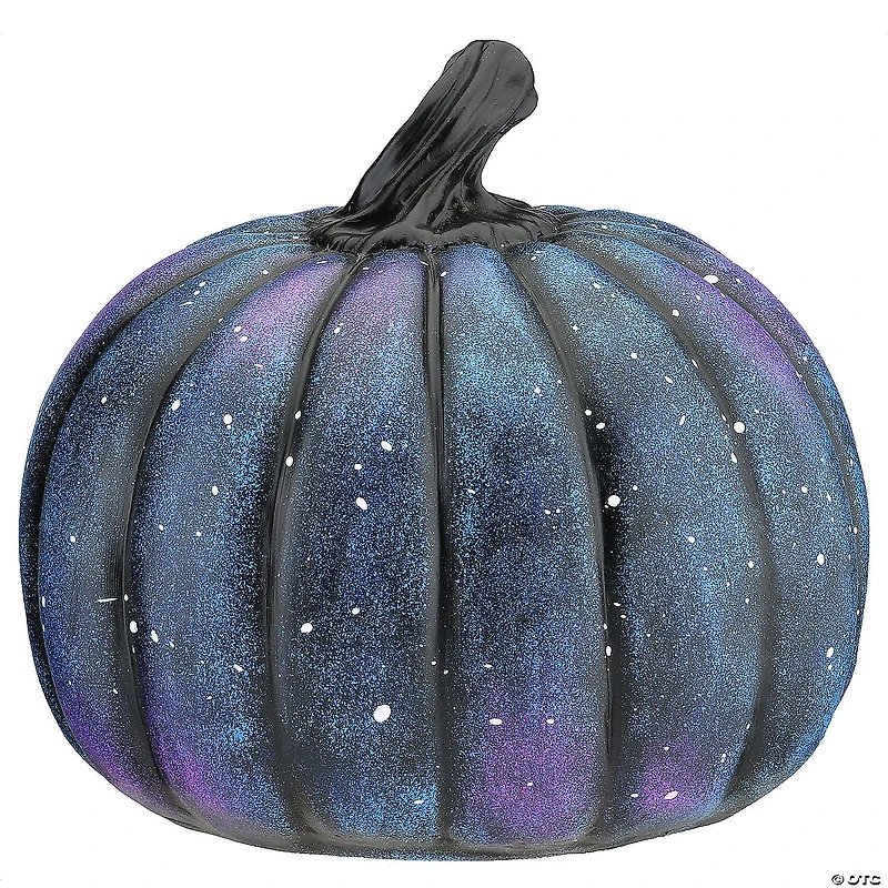 National Tree Company 8 in. LED Lit "BOO" Purple Galaxy Pumpkin