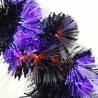 National Tree Company 9 ft. Black Fiber Optic Garland with Purple and Orange Lights
