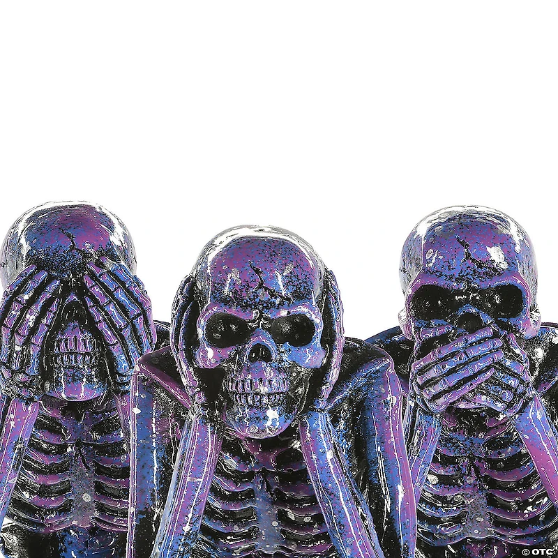 National Tree Company Purple Galaxy Skeleton Statues, Set of 3