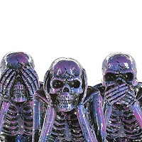 National Tree Company Purple Galaxy Skeleton Statues, Set of 3