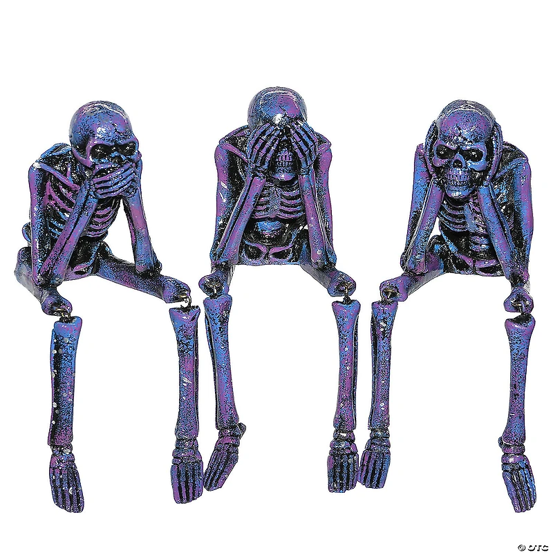 National Tree Company Purple Galaxy Skeleton Statues, Set of 3
