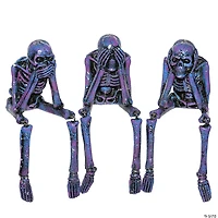 National Tree Company Purple Galaxy Skeleton Statues, Set of 3