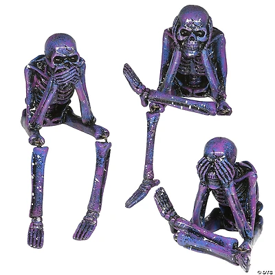 National Tree Company Purple Galaxy Skeleton Statues, Set of 3