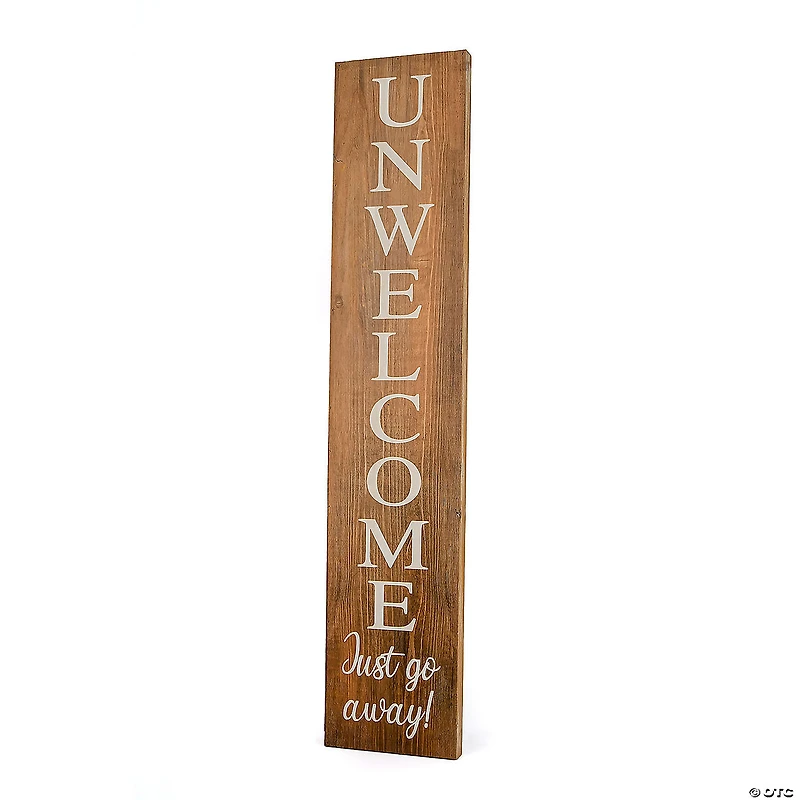 National Tree Company Unwelcome Porch Sign, 39 in. Natural Color