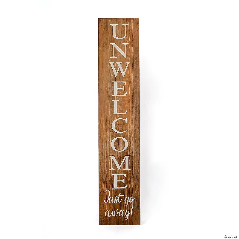 National Tree Company Unwelcome Porch Sign, 39 in. Natural Color