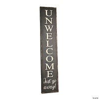 National Tree Company "Unwelcome" Porch Sign, 39 in, Gray