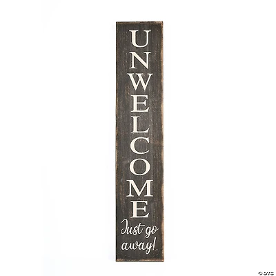 National Tree Company "Unwelcome" Porch Sign, 39 in, Gray