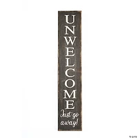National Tree Company "Unwelcome" Porch Sign, 39 in, Gray