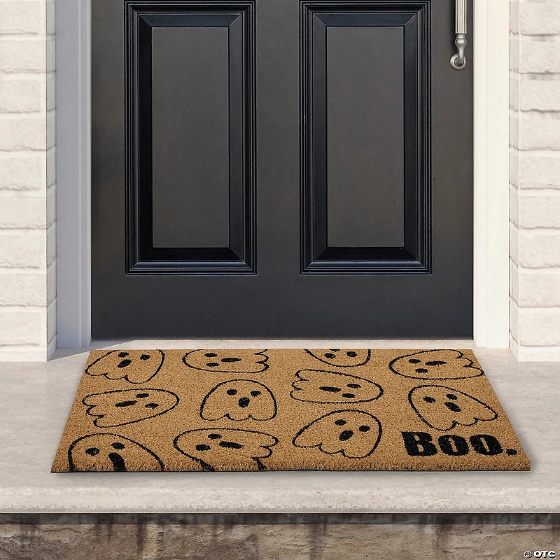 Natural Coir Boo with Ghosts Halloween Doormat 18" Proper 30"