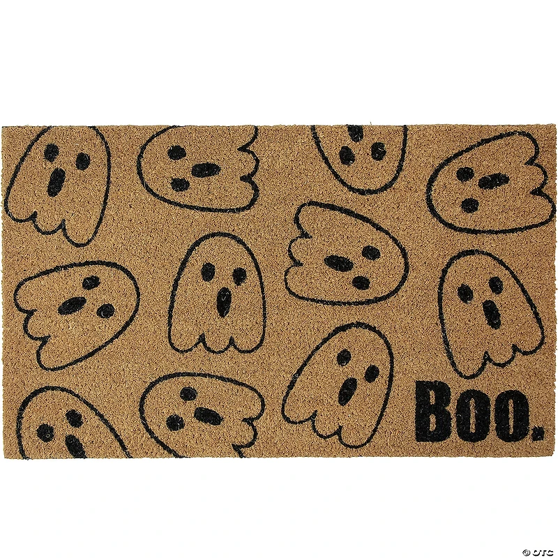 Natural Coir Boo with Ghosts Halloween Doormat 18" Proper 30"