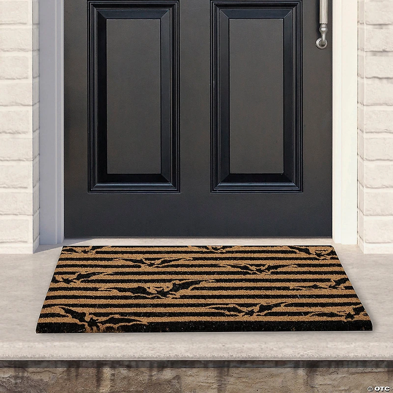 Natural Coir Flying Bats Halloween Doormat 18" Proper 30"