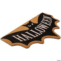 Natural Coir "Halloween" Bat Shaped Doormat 18" Proper 30"