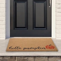 Natural Coir "Hello Pumpkin" Autumn Harvest Doormat 18" x 30"
