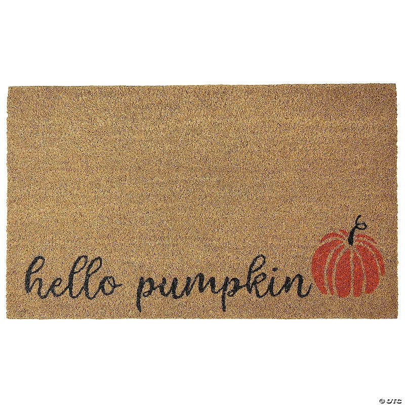 Natural Coir "Hello Pumpkin" Autumn Harvest Doormat 18" x 30"