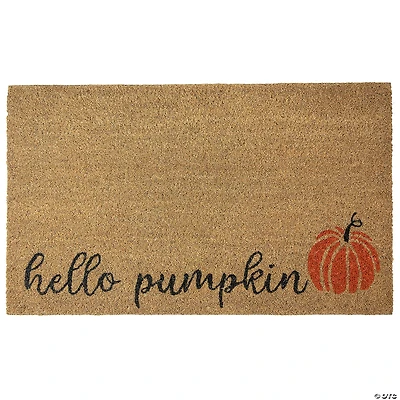 Natural Coir "Hello Pumpkin" Autumn Harvest Doormat 18" x 30"