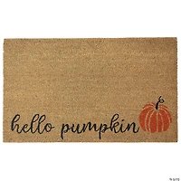 Natural Coir "Hello Pumpkin" Autumn Harvest Doormat 18" x 30"