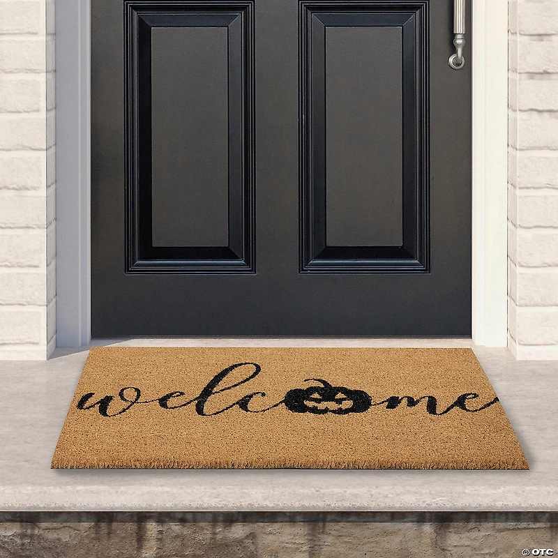 Natural Coir Pumpkin "Welcome" Halloween Doormat 18" Proper 30"