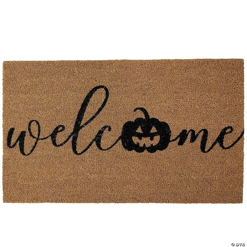 Natural Coir Pumpkin "Welcome" Halloween Doormat 18" Proper 30"
