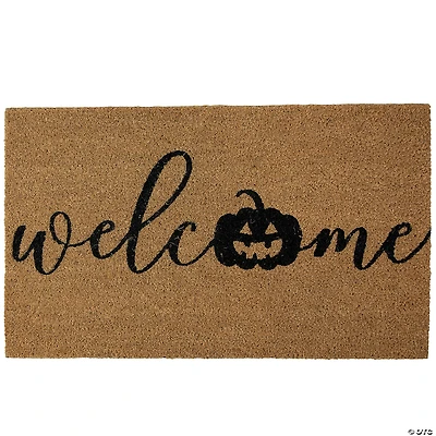 Natural Coir Pumpkin "Welcome" Halloween Doormat 18" Proper 30"