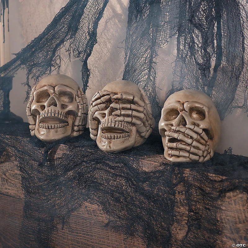 No Evil Skulls Halloween Decoration