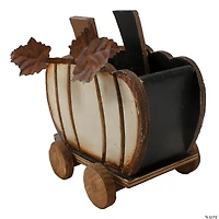 Northlight 10.5" Fall Harvest Wooden Pumpkin Cart Tabletop Decoration