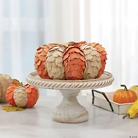 Northlight 10" Brown and Orange Autumn Harvest Tabletop Pumpkin