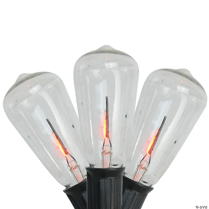 Northlight 10-Count Clear Flickering Edison Bulb Halloween Light Set 9ft Black Wire