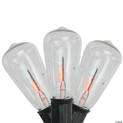 Northlight 10-Count Clear Flickering Edison Bulb Halloween Light Set  9ft Black Wire
