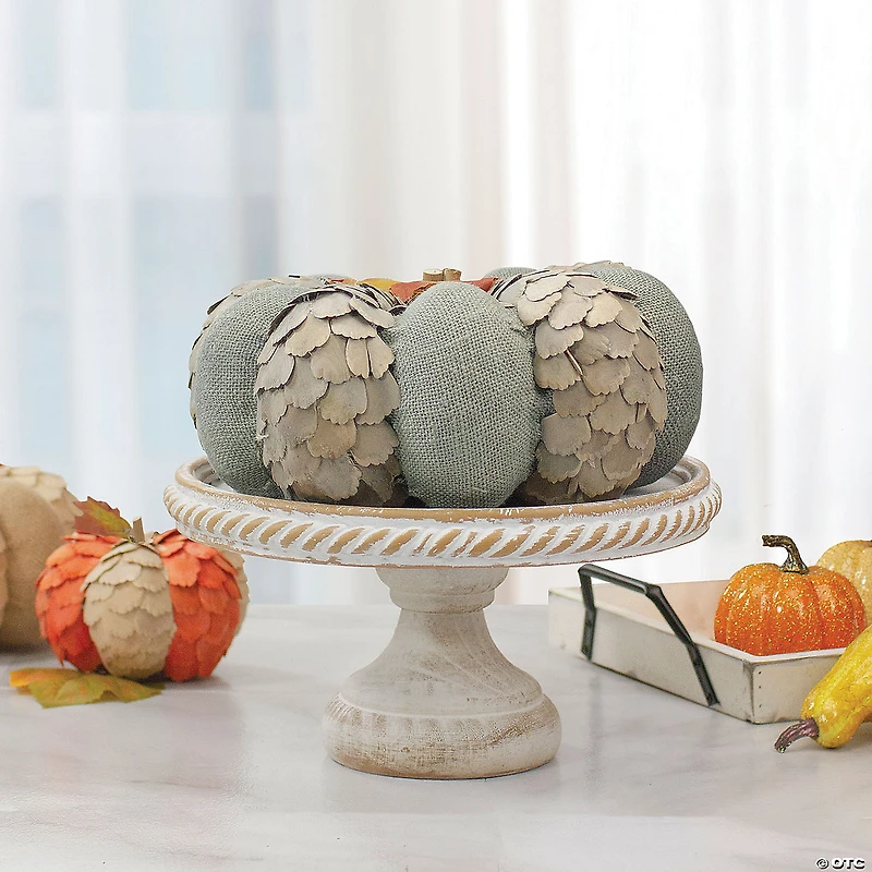 Northlight 10" Green and Brown Autumn Harvest Tabletop Pumpkin