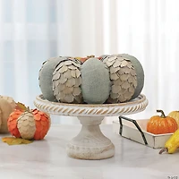 Northlight 10" Green and Brown Autumn Harvest Tabletop Pumpkin