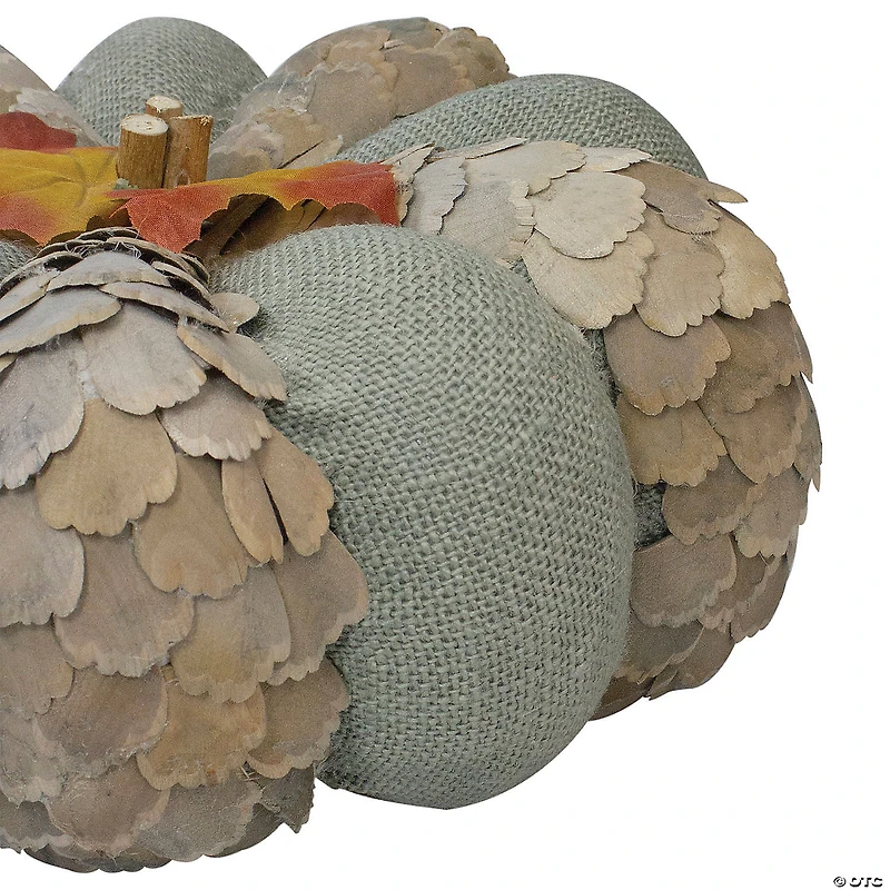 Northlight 10" Green and Brown Autumn Harvest Tabletop Pumpkin
