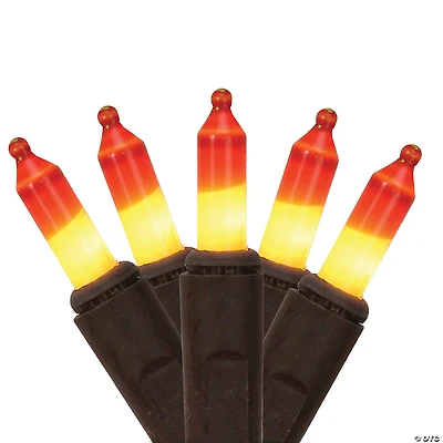 Northlight 100ct Yellow and Orange LED Mini Halloween Lights - 20.5ft Brown Wire