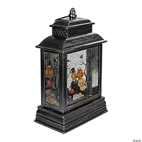 Northlight 11.5" LED Black Halloween Lantern with Pumpkin Couple