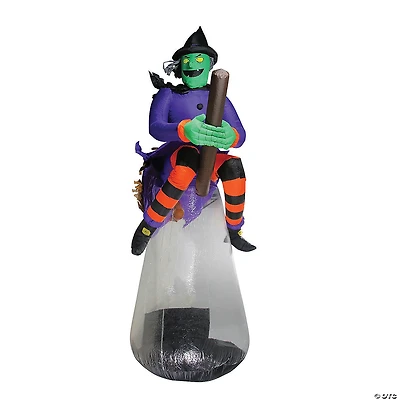 Northlight 11' Pre-Lit LED Inflatable Flying Witch Halloween Outdoor Decor