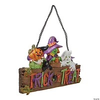 Northlight 13.5" Trick or Treat Halloween Pumpkin Ghost and Witch Wall Decoration