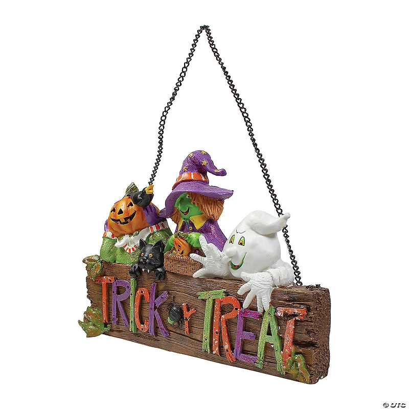 Northlight 13.5" Trick or Treat Halloween Pumpkin Ghost and Witch Wall Decoration
