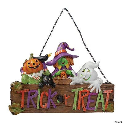 Northlight 13.5" Trick or Treat Halloween Pumpkin Ghost and Witch Wall Decoration
