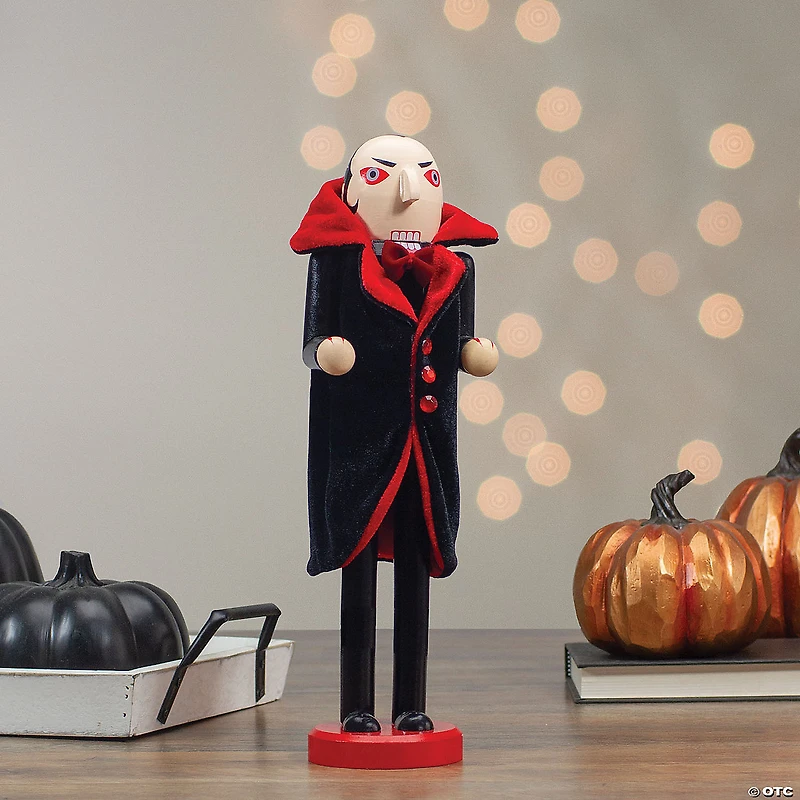 Northlight 14" Black and Red Wooden Vampire Halloween Nutcracker