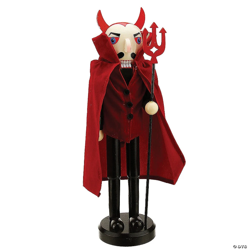 Northlight 14" Red and Black Devil Holding Pitch Fork Halloween Nutcracker
