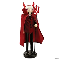 Northlight 14" Red and Black Devil Holding Pitch Fork Halloween Nutcracker