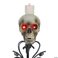 Northlight 16" Gothic Flameless Skull Halloween Candle Holder
