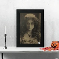 Northlight 19" Black and White Young Lady Animated Vintage Frame Halloween Wall Decor