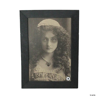 Northlight 19" Black and White Young Lady Animated Vintage Frame Halloween Wall Decor