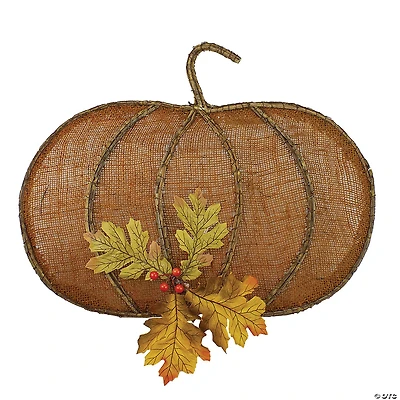 Northlight 19" Burlap Pumpkin Fall Harvest Wall Hanging