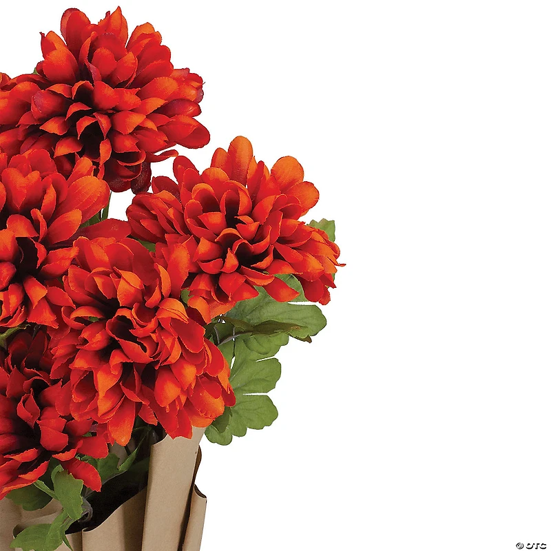Northlight 20" Orange Fall Harvest Artificial Mum Plant in a Pot