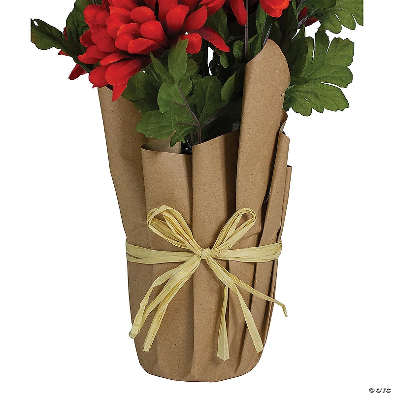 Northlight 20" Orange Fall Harvest Artificial Mum Plant in a Pot