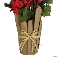 Northlight 20" Orange Fall Harvest Artificial Mum Plant in a Pot