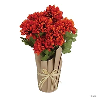 Northlight 20" Orange Fall Harvest Artificial Mum Plant in a Pot