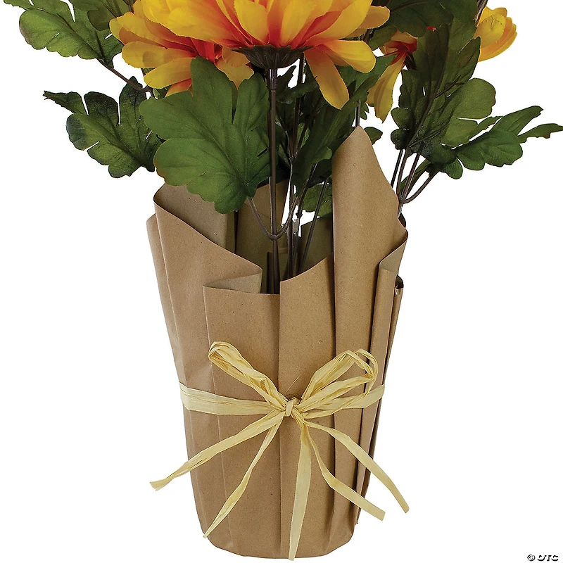 Northlight 20" Yellow Fall Harvest Artificial Mum Plant in a Pot